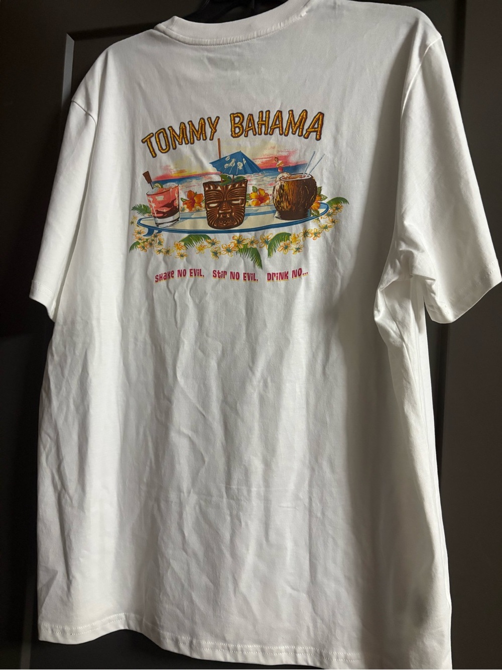 Tommy Bahama Men’s White Graphic T-Shirt - Tropical Drink Print